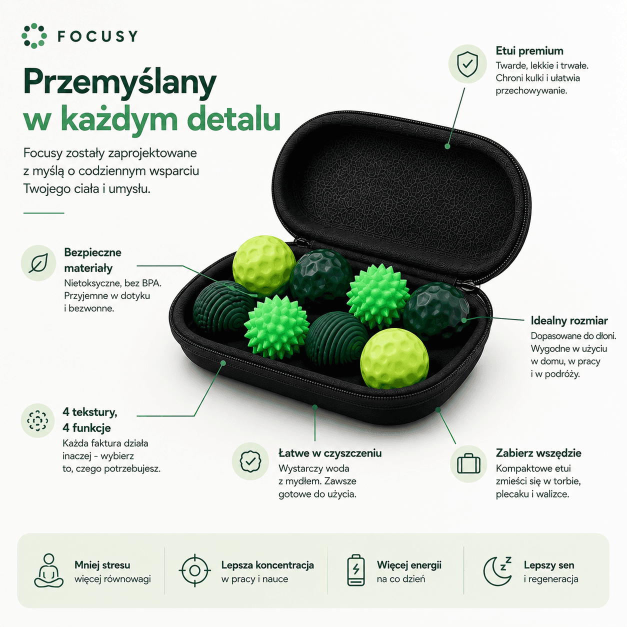 Focusy - Magnetyczne Kulki Sensoryczne (etui gratis!)