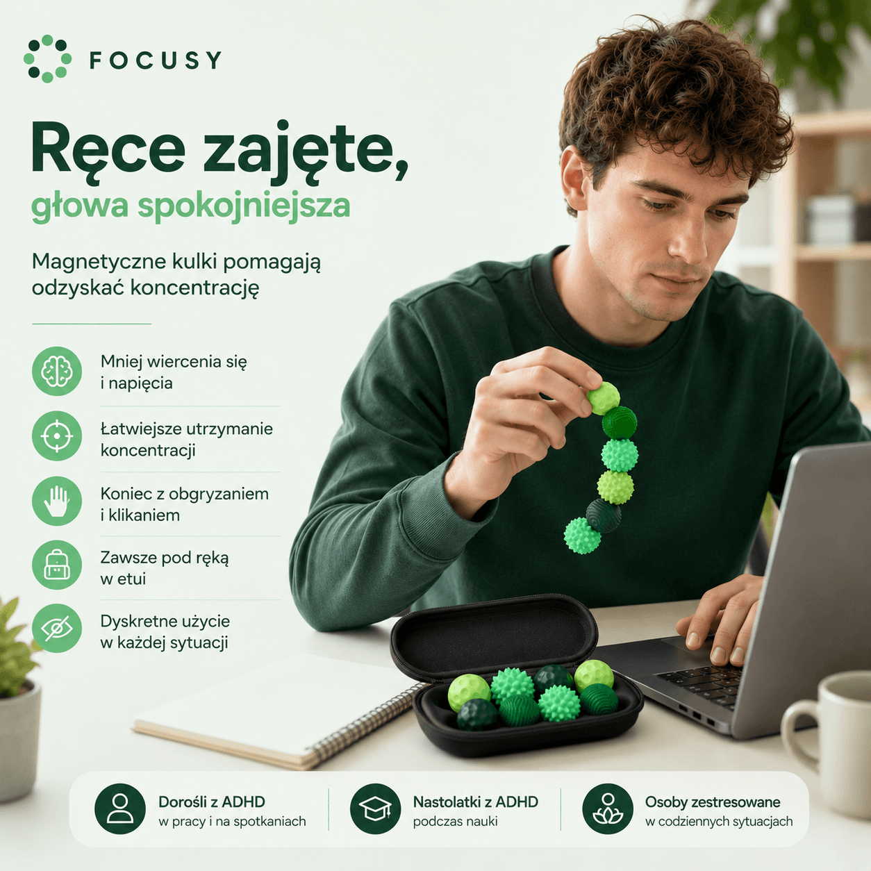 Focusy - Magnetyczne Kulki Sensoryczne (etui gratis!)