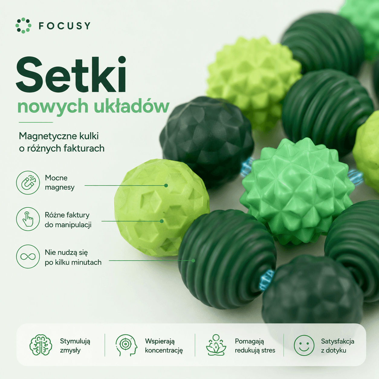 Focusy - Magnetyczne Kulki Sensoryczne (etui gratis!)