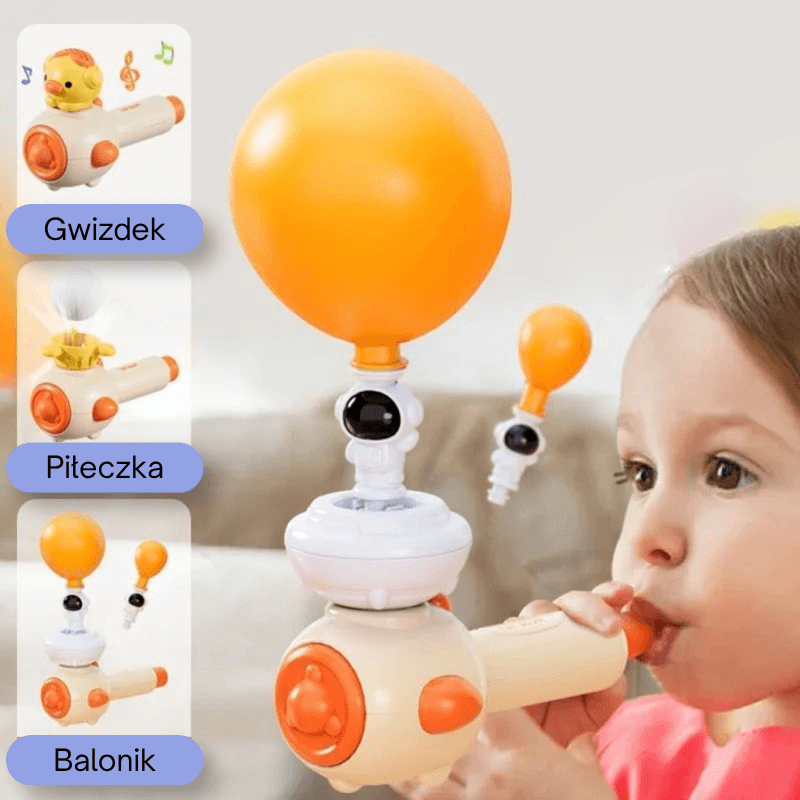 Logodmuchuś - zabawka wspomagająca rozwój oddechu i sprawności aparatu mowy.